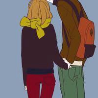 手绘森系简约情侣头像高清大图