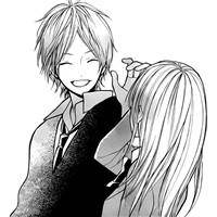 海边情侣手绘唯美意境带字头像