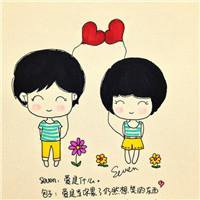 微信头像卡通手绘情侣头像女生背影