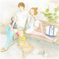 手绘兔子头像情侣头像可爱卡通