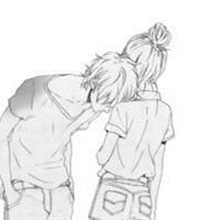 手绘卡通一对微信头像情侣用