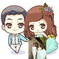 情侣头像手绘唯美卡通头像可爱
