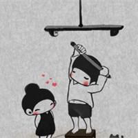 微信情侣头像手绘女生背影头像