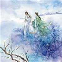 复古手绘彩色情侣头像女生头像女生