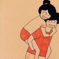 手绘插画清新森系情侣头像女生头像