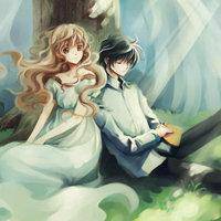 森女系情侣头像手绘头像一对