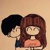 情侣头像手绘头像卡通头像黑白