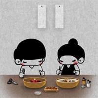 文艺手绘微信情侣头像女生头像