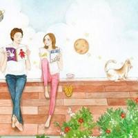 森女系情侣头像手绘头像一对