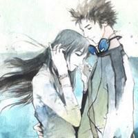 复古风情侣头像手绘简约彩色