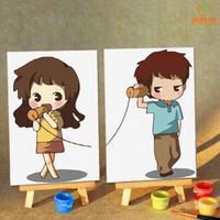 微信情侣头像手绘女生背影卡通头像