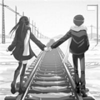 动漫手牵手图片情侣头像