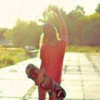 女滑板头像_爱运动爱滑板的女生
