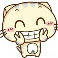 笑的乐开花剪刀手卡通猫头像 笑的乐开花剪刀手卡通猫头像