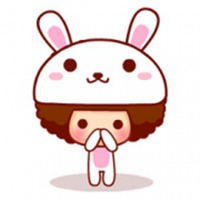 超可爱摩丝娃娃微信头像 摩丝摩丝戴着兔子头套