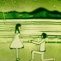 情侣沙画图片头像 创意浪漫的沙画情侣头像图片