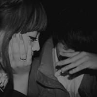 动漫情侣头像浅蓝色画中画