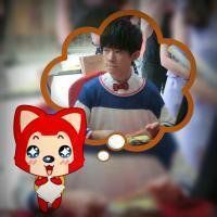 动漫情侣头像浅蓝色画中画