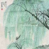 唯美好看柳树微信头像图片