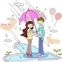 微信头像下雨天情侣打伞的图片