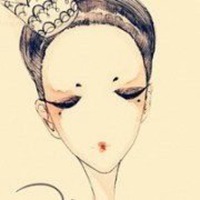 抽象头像女生简约白底