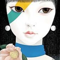抽象头像女生简约白底