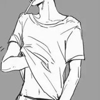 插画头像男黑白