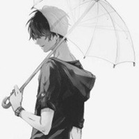 插画头像男黑白