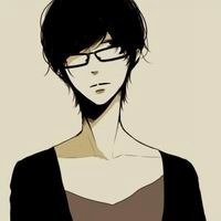 插画头像男黑白
