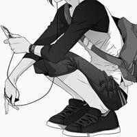 插画头像男黑白