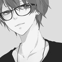 插画头像男黑白