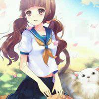 校服头像手绘图片