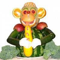 欧美女生拿着水果头像