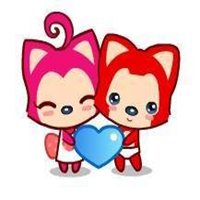 阿狸桃子情侣头像圆形