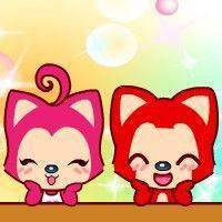 阿狸桃子手绘情侣头像