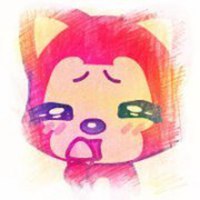 阿狸桃子手绘情侣头像