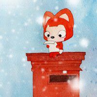 阿狸桃子手绘情侣头像