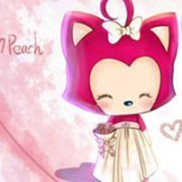 阿狸桃子手绘情侣头像