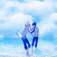 漫画风景头像女生背影