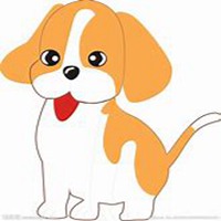 小女孩与一个小狗头像