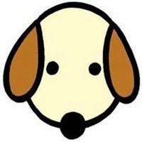 可爱小狗头像黑白色