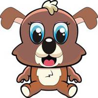 小狗头像涂色画