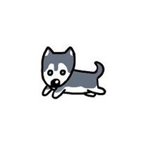 情侣小狗头像简笔画