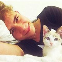 黑白抱狗头像个性网