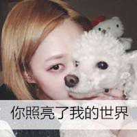 韩版女生抱狗头像