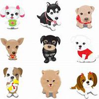 可爱狗头像一左一右