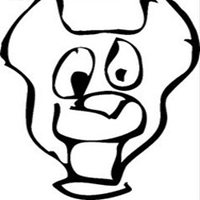 黑白卡通狗头像矢量图