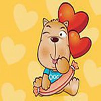 遛狗头像一对两张卡通