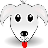 黑白卡通狗狗头像