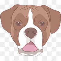 黑白卡通狗头像矢量